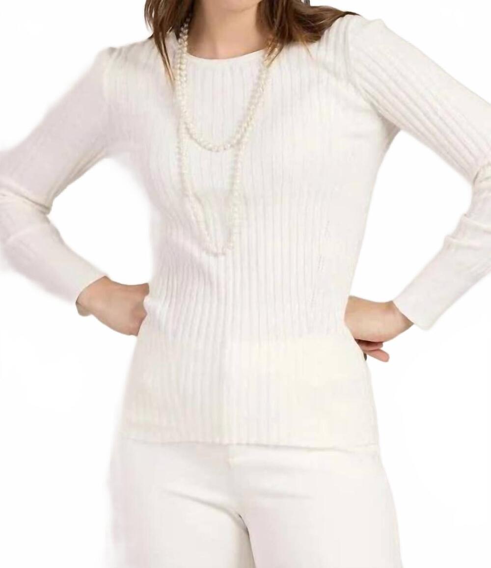 NEW TYLER BOE ribbed crewneck sweater in ivory